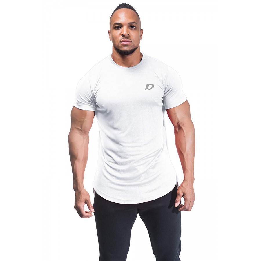 Wholesale Gym Clothes Dry Fit Plain Bodybuilding Half Sleeve T Shirt White Drcot W